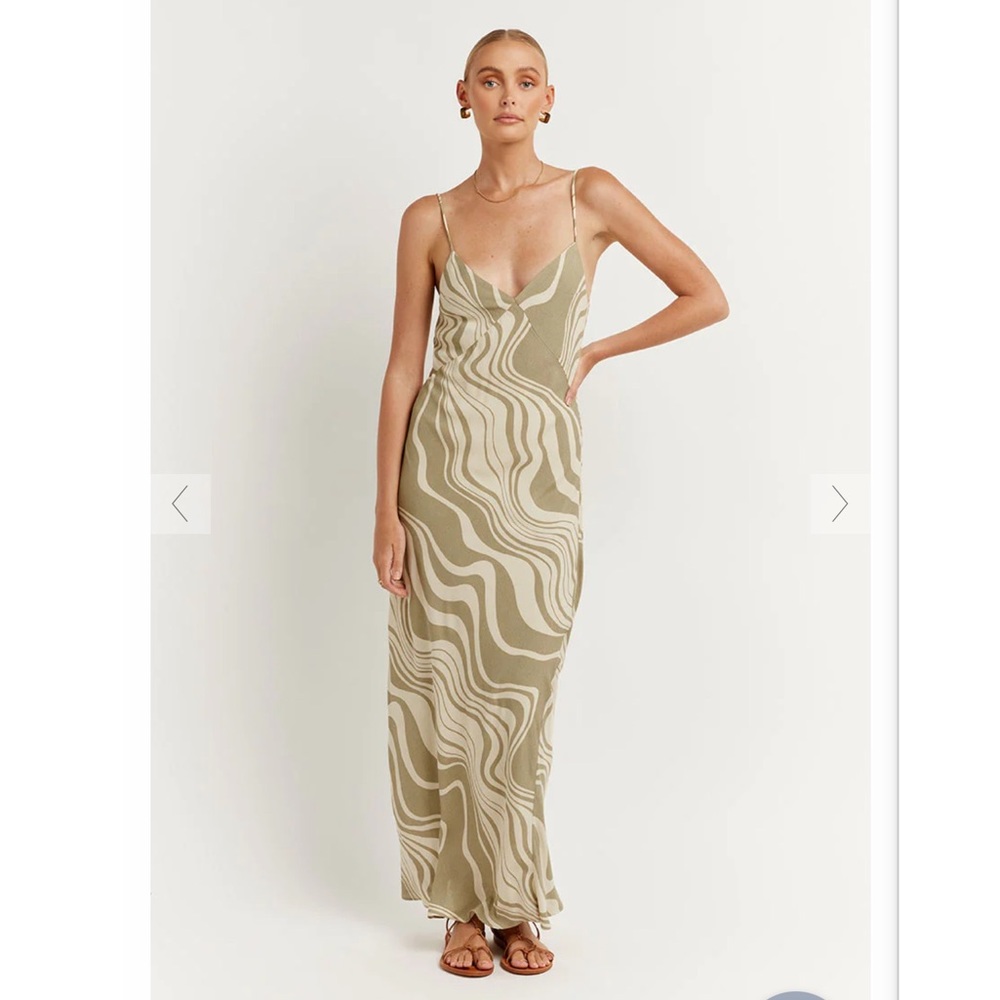 DISSH Dayton Green Swirl Slip Dress